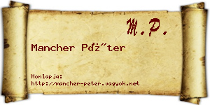 Mancher Péter névjegykártya
