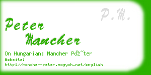 peter mancher business card